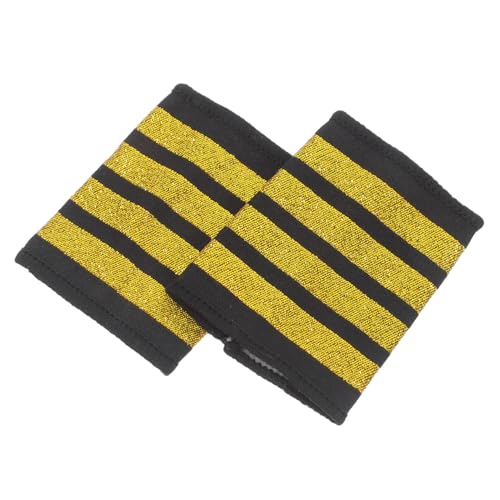 ERINGOGO Pilot Epauletten Gold Streifen Schulterklappen Komfortabel Stabil Für Kostüm Cosplay Uniform Zubehör Roleplay ERINGOGO Pilot Epauletten Gold Streifen Schulterklappen Komfortabel Stabil Für Kostüm Cosplay Uniform Zubehör Roleplay von ERINGOGO