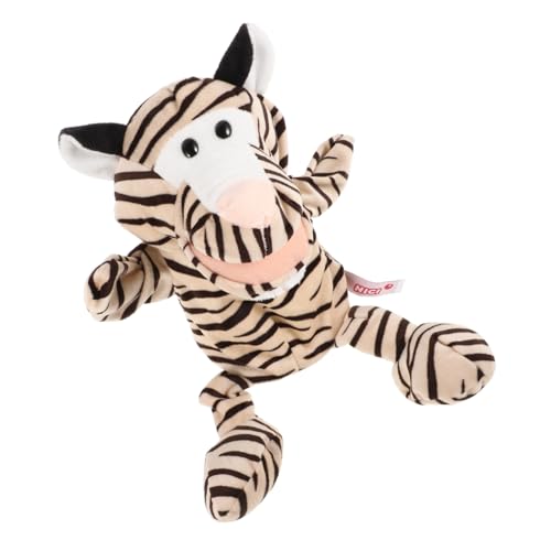 ERINGOGO Plüsch Tiger Hand Puppet Movable Mund Hand Puppengefüllte Tierhandspielzeug Für Puppenspiele Spiele Puppenkinos Für Das Geschichtenerzählen von ERINGOGO