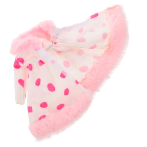 ERINGOGO Plüschmantelpuppe Dekorative Puppenkleidung Austauschbare Puppenkleidung Mini-Puppen-Outfit Ersatzpuppenkleidung Dekorative Outfit-Requisiten Puppenmantel Für Mädchen Rosa Plastik von ERINGOGO