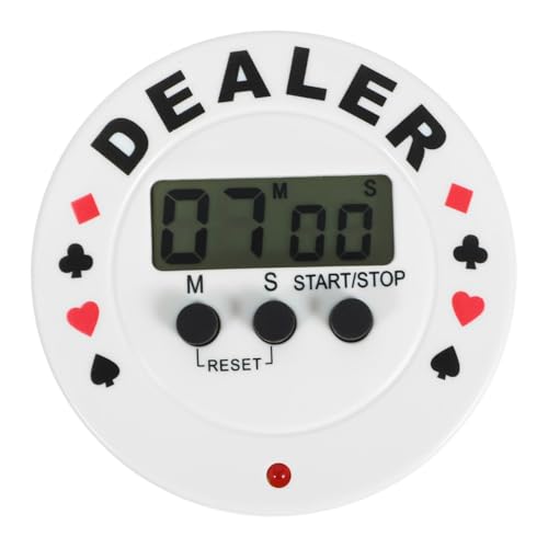 ERINGOGO Poker-Timer Jetons Poker-Dealer-Button mit Timer Countdown-Stoppuhr-Timer Poker-Shot-Uhr USB-Timer Zahnbürsten-Timer Haushaltstimer digitaler Timer Elektronisches Bauteil Weiß von ERINGOGO