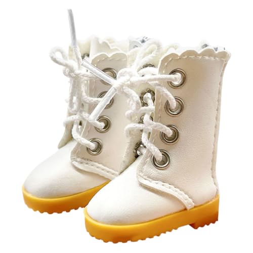 ERINGOGO Puppe hohe Stiefel BJD Puppenstiefel Stoffstiefel für Puppen Hochwertige Puppenschuhe Schuhe für Puppen Zubehör für das Puppenhaus Zubehör für Babypuppen Puppenhauszubehör Weiß von ERINGOGO