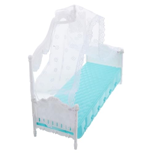 ERINGOGO Puppenbett Puppenhaus Babywiege Puppenhaus-einzelbett Mini-babybett Miniatur-schlafzimmerzubehör Miniaturbett Puppenhausbett Puppenhaus-schlafzimmermöbel Bettmodelle Plastik von ERINGOGO