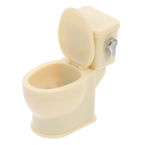 ERINGOGO Puppenhaus-toilettenmodell Puppenessen Mini-Badezimmer-wc Toilettengeräusche Im Puppenhaus Szene Miniaturen Dekor Spielzeuggeld Bausätze Tortenaufsätze Für Toiletten Fee Yellow Abs von ERINGOGO