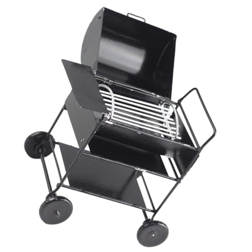 ERINGOGO Puppenhausgrill Küchengeräte Spielen Grill Modell Mini-Grillrost küchenspielzeug für Kinder Kitchen Toys for Küche, die Requisite spielt Miniatur-Grillständer Metall Black von ERINGOGO