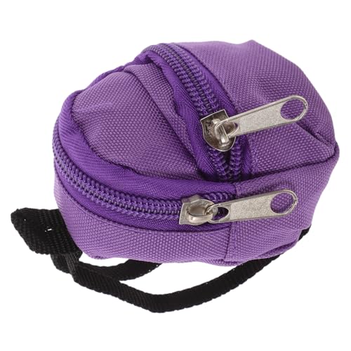 ERINGOGO Puppenrucksack Mini-Marke Miniaturen Karikatur Taschen puppenzubehör puppenhaus deko schultüte Mini -Hausdekoration Rucksacktasche für Simulationspuppen Stoff Violett von ERINGOGO