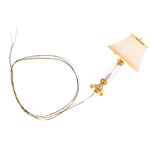 ERINGOGO Puppenstuben-Tischlampe Puppenzubehör Puppenbett Puppenhochstuhl Zubehör für Babypuppen Toys kinderknallzeug Decor Mini- -Tischlampe Miniaturlampe Plastik Golden von ERINGOGO