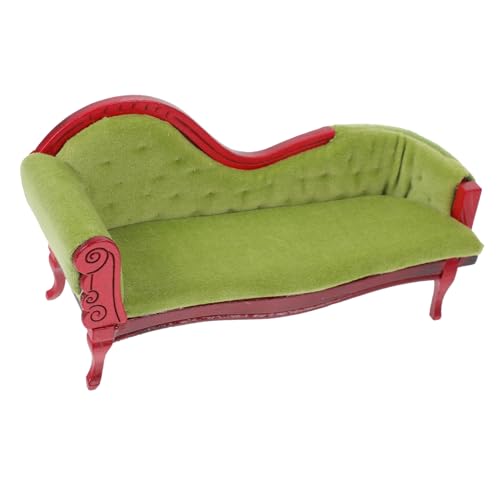 ERINGOGO Puppenstubensofa Puppenwagen Miniatur Puppenmöbel Häuser Mini-Raumsofa dekoratives kleines Sofa dekoratives Mini-Sofa winziges Sofadekor kleines Sofadekor MDF Light Green von ERINGOGO