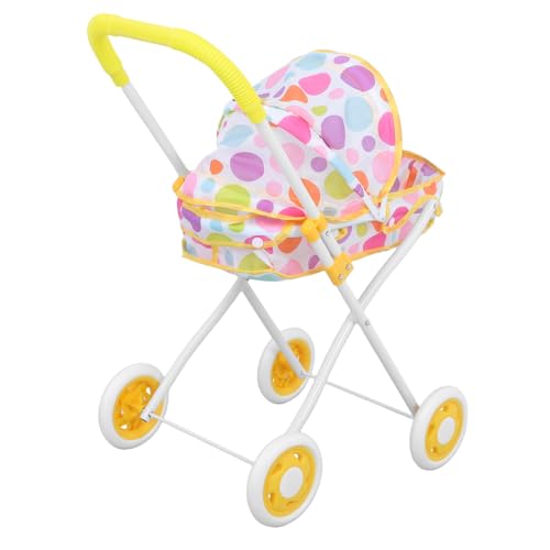 ERINGOGO Puppenwagen Kinderwagenspielzeug Kinderwagen für Puppen für Kinderwagen spielzeugwagen zusammenklappbarer Kinderwagen Babypuppen-Kinderwagen Abs Yellow von ERINGOGO