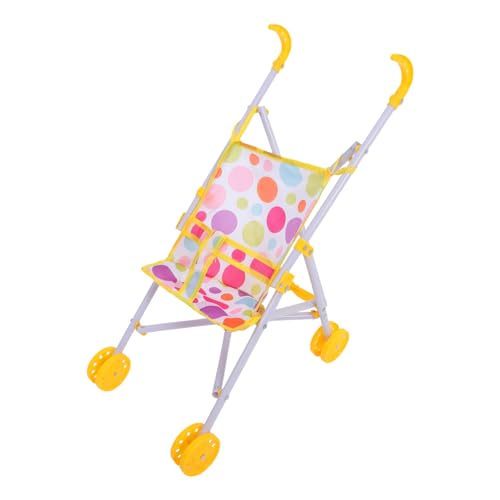 ERINGOGO Puppenwagen Mini-babypuppe Kinderwagenspielzeug Mädchen Puppenbuggy Miniatur Buggy Kinderwagen Für Puppen Kinderwagen Kleinkinder Vorgeben Dolly Colorful von ERINGOGO