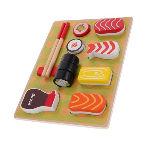 ERINGOGO Satz Sushi- Holz kochset Kochspielzeug kinderküche Nachahmungsspielzeug Sushi-Herstellung Alphabet-Puzzle Sushi-Zubehör hölzern von ERINGOGO