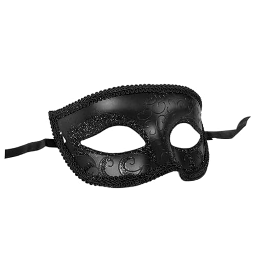 ERINGOGO Schwarze Spitzenmaske Für Halloween Vintage Masquerade Ball Maske Kostümzubehör Für Karneval Und Cosplay Elegante Und Stilvolle Tanzparty Maske Für Erwachsene von ERINGOGO