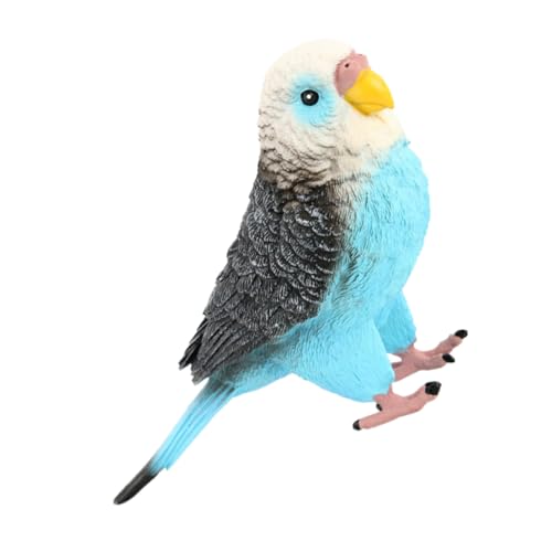 ERINGOGO Simulierter Wellensittich Papageienförmiges Modell Simulation Wellensittich Vogel Tiermodell Lebensechtes Wellensittich-Modell Papagei-Ornament Plastik Blue von ERINGOGO