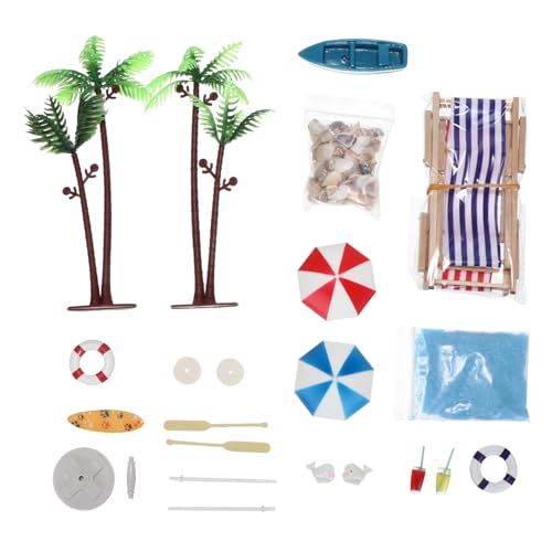 ERINGOGO Sommer Accessoires für den Strand Puppenhauszubehör Figuren strandspielzeug sandspielzeug Strand miniteich deko Mini-Dekoration Strandverzierung aus Harz Colorful von ERINGOGO