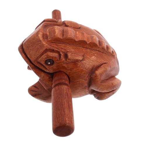 ERINGOGO Sound Mini Musikinstrumente Holz Frosch Instrument Frosch Dinge Holzblock Percussion Sound Musikinstrument Frosch Soundeffekte Tierinstrumente Holz Hellbraun von ERINGOGO