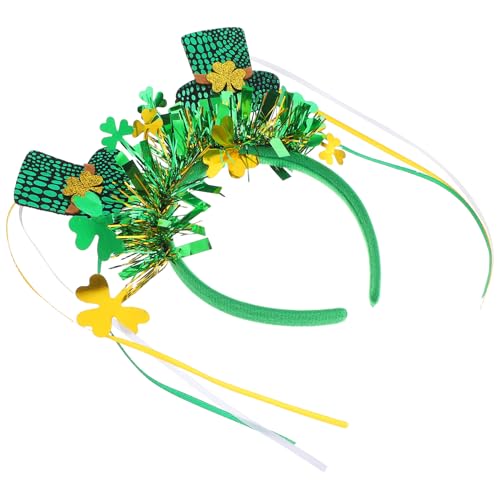 ERINGOGO St. Patrick's Day Stirnbänder Zylinderhut Stirnband Bopper Mit Kleeblatt-Pailletten St. Patrick's Day Irische Kopfbedeckung Für Frauen Mädchen Kinder von ERINGOGO