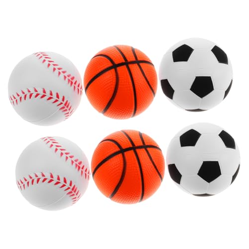 ERINGOGO Stressbälle Farbige PU Squeeze Bälle Für Erwachsene Mini Fußball Basketball Und Baseball Sensorisches Zur Stressbewältigung Und Entspannung von ERINGOGO