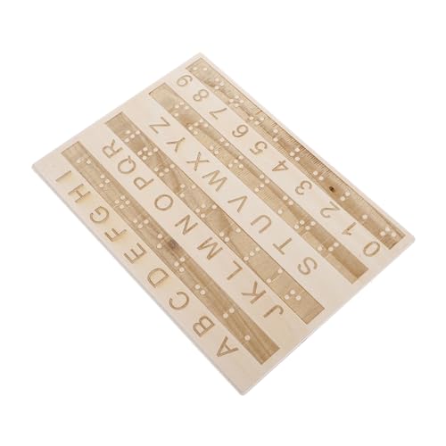 ERINGOGO Tafel Mit Braille-Alphabet Braille-Spiele Gadgets Für Blinde Braille- Hersteller Von Braille-Etiketten Braille-bücher Braille-lernwerkzeug Blindenschriftpapier Hölzern von ERINGOGO