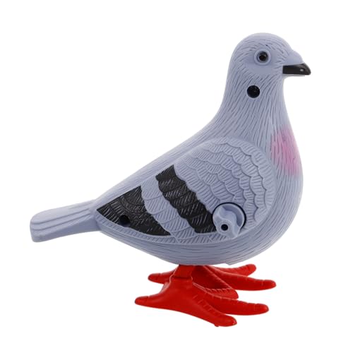 ERINGOGO Taube aufziehbares Retro Tier Vogelspielzeug aufziehen Vogel Figur Meerschweinchen Taube Uhrwerk Plastik Grey von ERINGOGO