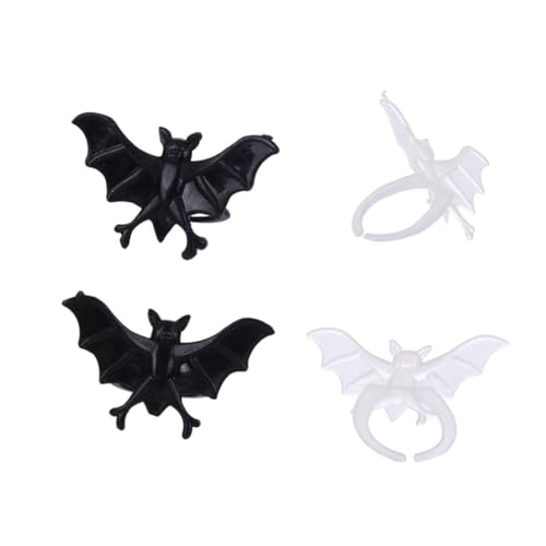 ERINGOGO Teiliges Fluoreszierende Halloween Fledermaus Ringe aus Kunststoff Verstellbare Leuchtringe für Kostümparty und Halloween Deko Tragbare Zufällige Farben für Indoor ERINGOGO Teiliges Fluoreszierende Halloween Fledermaus Ringe aus Kunststoff Verstellbare Leuchtringe für Kostümparty und Halloween Deko Tragbare Zufällige Farben für Indoor von ERINGOGO
