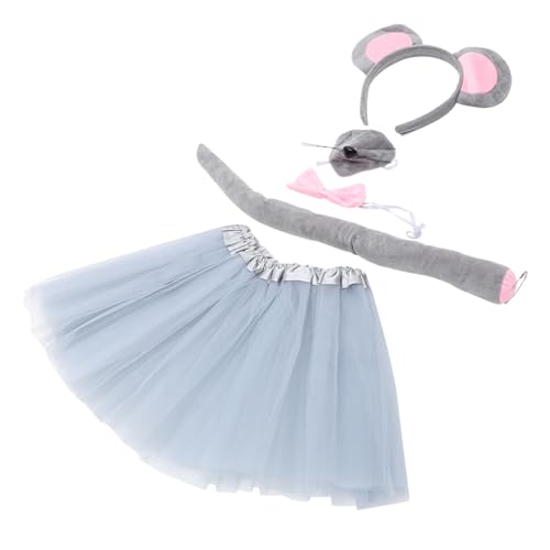 ERINGOGO Teiliges Maus Kostüm Set für Inklusive Grauer Maus Ohren Haarreifen Tüllrock und Fliege Bequemes Stoffmaterial für Halloween Geburtstagsfeiern Cosplay und Mottopartys ERINGOGO Teiliges Maus Kostüm Set für Inklusive Grauer Maus Ohren Haarreifen Tüllrock und Fliege Bequemes Stoffmaterial für Halloween Geburtstagsfeiern Cosplay und Mottopartys von ERINGOGO