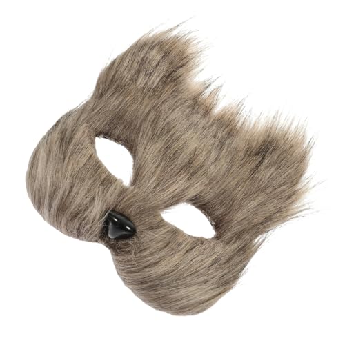 ERINGOGO Tierische Maske Masken Kostüm Fuchs-cosplay-maske Grimasse Ausgefallene Augenmaske Cosplay-tiermaske Kunstmaske Fuchs Maskerade Maske Halloween-maske Faux-fuchs-maske Grey Plastik von ERINGOGO