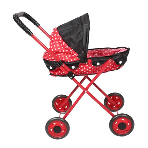 ERINGOGO Trolley-Spielzeug Puppenwagen Spielzeug Puppenwagen Spielzeug Kinderwagen Babypuppenwagen Spielzeug-Kinderwagen für Puppen Spiel Kinderwagen Spielzeug Spielen Eisenrahmen rot von ERINGOGO