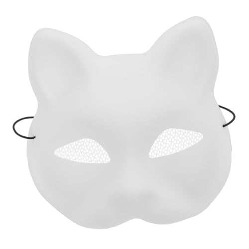 ERINGOGO Unbemalte Katzenmaske aus Kunststoff zum Bemalen DIY Blank Maske für Cosplay Halloween und Karneval Weiße Katzen Gesichtsmaske für Kostümpartys und Kreative Gestaltung ERINGOGO Unbemalte Katzenmaske aus Kunststoff zum Bemalen DIY Blank Maske für Cosplay Halloween und Karneval Weiße Katzen Gesichtsmaske für Kostümpartys und Kreative Gestaltung von ERINGOGO