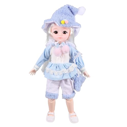 ERINGOGO Weihnachtsferien-Bjd- Kawaii-Mädchenpuppe Mit Weihnachtsmütze Mädchen Niedliches Puppenspielzeug Mode-Bjd-Puppenspielzeug Gekleidete Gliederpuppe Mit Modischem von ERINGOGO