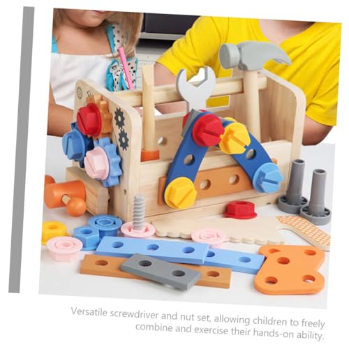 ERINGOGO Werkzeugkoffer Holzspielzeug Set Tragbar DIY Schraubenzieher Lernspielzeug Fördert Feinmotorik Kreatives für Kleinkinder und Vorschulkinder ERINGOGO Werkzeugkoffer Holzspielzeug Set Tragbar DIY Schraubenzieher Lernspielzeug Fördert Feinmotorik Kreatives für Kleinkinder und Vorschulkinder von ERINGOGO