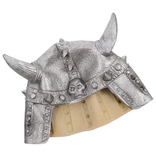 ERINGOGO Wikingerhelm Trucker-mützen Hüte Für Erwachsene Cosplay-karnevalshut Halloween Hut Mit Beweglichen Ohren Mittelalterlicher Hut Cowboy-hut Lustiger Clownhut Emulsion Silver von ERINGOGO