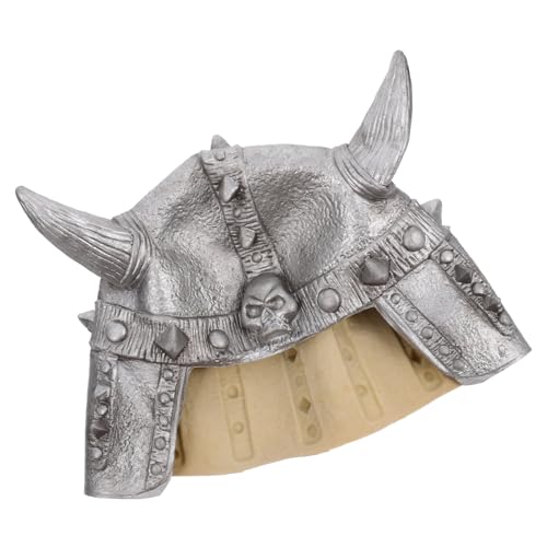 ERINGOGO Wikingerhelm Trucker-mützen Hüte Für Erwachsene Cosplay-karnevalshut Halloween Hut Mit Beweglichen Ohren Mittelalterlicher Hut Cowboy-hut Lustiger Clownhut Emulsion Silver von ERINGOGO