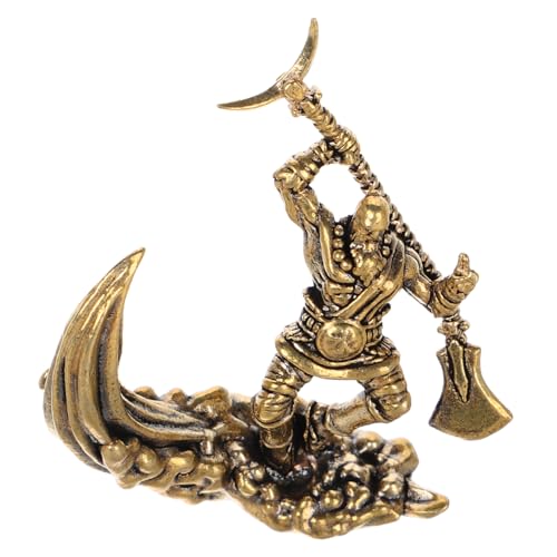 ERINGOGO Wohnaccessoires Aus Messing Chinesische Glücksstatue Chinesische Statue Schutzstatue Treibende Mönchsfiguren Kriegergottstatue Feng-Shui-Figur Feng-Shui-skulptur Chinesisches Dekor von ERINGOGO