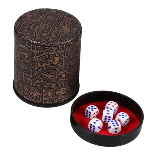 ERINGOGO Würfelbecher mit Würfeln Geräuschdämpfender Leder Dice Shaker Große Kapazität Glatte Oberfläche Komfortabler Griff Stabiler Party Spielwürfelhalter für Bar und Ktv ERINGOGO Würfelbecher mit Würfeln Geräuschdämpfender Leder Dice Shaker Große Kapazität Glatte Oberfläche Komfortabler Griff Stabiler Party Spielwürfelhalter für Bar und Ktv von ERINGOGO