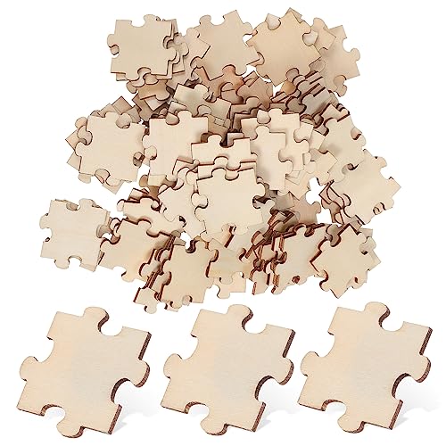 ERINGOGO Leere Puzzle-Puzzle-Teile Zum Malen 100 Stück Unvollendete Holz-Puzzle-Teile Basteln von ERINGOGO