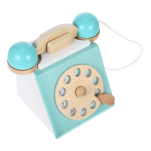 ERINGOGO antikes Telefon Telefone Festnetz altes Handy Retro kindertelefon Telefon Telefon kleines Telefonspielzeug aus Holz Interaktionsspielzeug hölzern Weiß von ERINGOGO