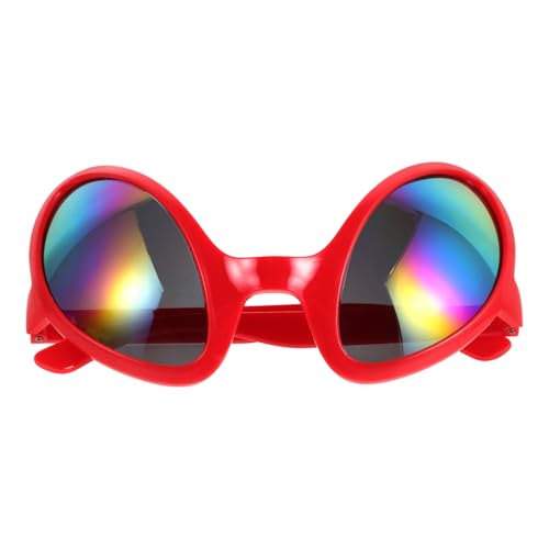 ERINGOGO außerirdische Brille rote farbe Lustige Alien-Brille Rote Alien-Brille Cosplay Zubehör Rote Alien-Sonnenbrille lustige Brille Alien-Cosplay-Requisite Cosplay Alien-Kostüm Plastik von ERINGOGO