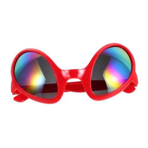 ERINGOGO außerirdische Brille rote farbe Lustige Alien-Brille Rote Alien-Brille Cosplay Zubehör Rote Alien-Sonnenbrille lustige Brille Alien-Cosplay-Requisite Cosplay Alien-Kostüm Plastik von ERINGOGO