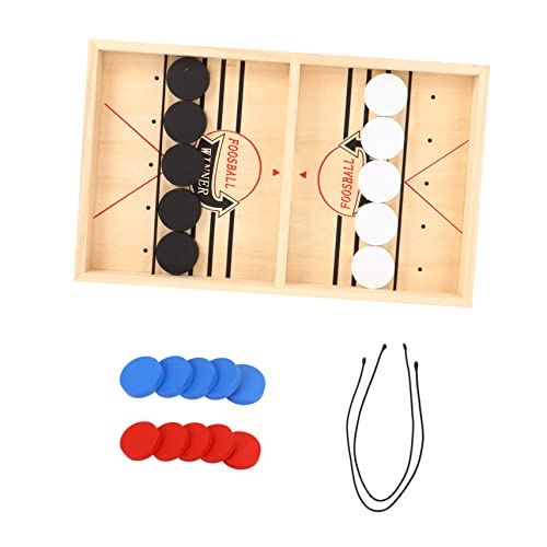 ERINGOGO hüpfendes Schach Desktop-Hockeyspiel Mini-Tisch-Eishockeyspiel Two Player Games interaktive Spiele Board Game Schachbrett Tisch-Desktop-Kampfspiel Katapult-Schachstoßstange hölzern von ERINGOGO