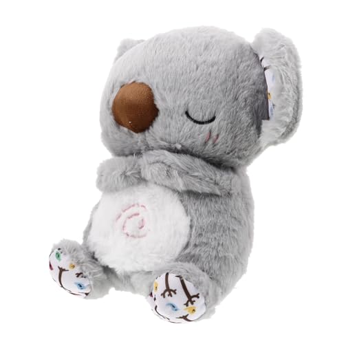 ERINGOGO -musikpuppe Atmendes Stofftier Atmender Kolabär Koala-stofftier Babyschlafschnuller Mit Licht Kuscheltiere Zum Schlafen Glättender Koala Faultier Stofftier Grey Plüsch von ERINGOGO