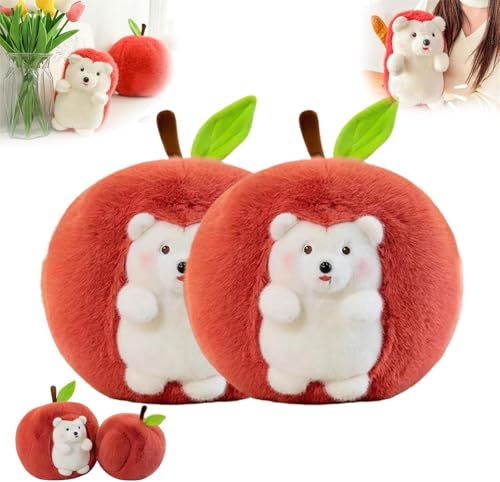 ERISAMO Lovely Apple Hedgehog Stuffed Animal Plush Pillow, Detachable Apple and Hedgehog Toy, Cute Apple Hedgehog Plush Toy, Birthday Gift for Boys and Girls, 11.8 Inch (2Pcs) von ERISAMO