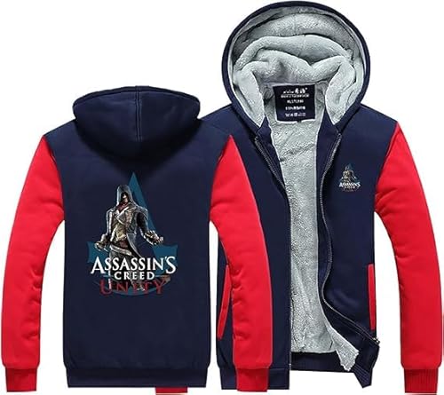 ERLIANG Langarm-Sweatshirt Sport Fitness Herren Zip Up Hoodie für Assassine Leichte Pullover Jacken Winter Warm Strickjacke mit Tasche -Geschenk von ERLIANG