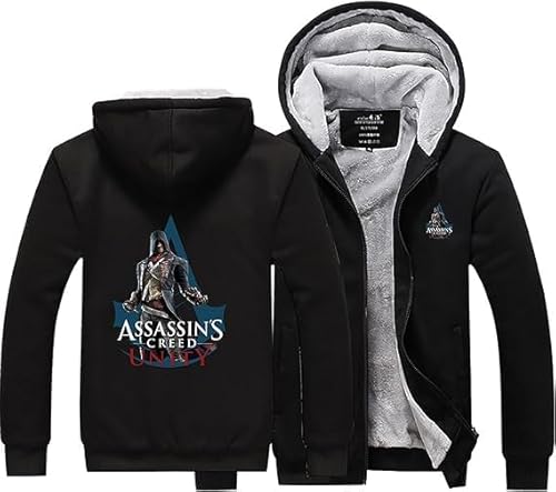 ERLIANG Langarm-Sweatshirt Sport Fitness Herren Zip Up Hoodie für Assassine Leichte Pullover Jacken Winter Warm Strickjacke mit Tasche -Geschenk von ERLIANG