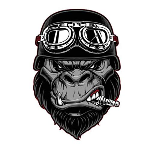 EROSPA® Aufkleber KFZ Auto Motorrad - Grimmiger Gorilla Biker - Car-Sticker von EROSPA