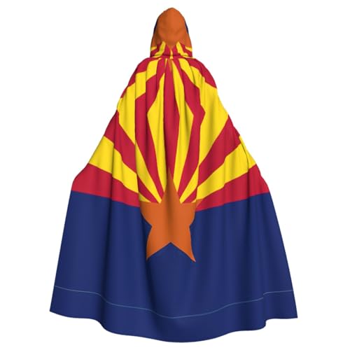 ERSDWRE Arizona-Flagge, Umhang, Kapuzenumhang, Halloween, Mittelalter-Umhang, Zauberer-Umhang, schwarzer Umhang, Hexenkostüm für Erwachsene von ERSDWRE