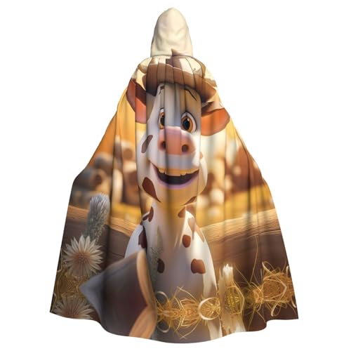 ERSDWRE Cartoon-Milch-Kuh-Druck, Halloween-Kapuzenumhang für Männer und Frauen, Kapuzenumhang für Mittelalter-Umhang, Kostüme, Cosplay ERSDWRE Cartoon-Milch-Kuh-Druck, Halloween-Kapuzenumhang für Männer und Frauen, Kapuzenumhang für Mittelalter-Umhang, Kostüme, Cosplay von ERSDWRE