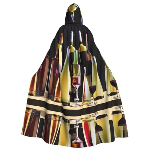 ERSDWRE Cocktail-Gläser und Weinflaschen-Druck, Halloween-Kapuzenumhang für Männer und Frauen, Kapuzenumhang für Mittelalter-Umhang, Kostüme, Cosplay ERSDWRE Cocktail-Gläser und Weinflaschen-Druck, Halloween-Kapuzenumhang für Männer und Frauen, Kapuzenumhang für Mittelalter-Umhang, Kostüme, Cosplay von ERSDWRE