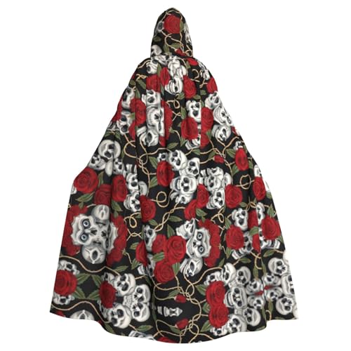 ERSDWRE Cooler Halloween-Kapuzenumhang mit Totenkopf- und Rosen-Aufdruck, für Herren und Damen, Kapuzenumhang für Mittelalter-Umhang, Kostüme, Cosplay ERSDWRE Cooler Halloween-Kapuzenumhang mit Totenkopf- und Rosen-Aufdruck, für Herren und Damen, Kapuzenumhang für Mittelalter-Umhang, Kostüme, Cosplay von ERSDWRE