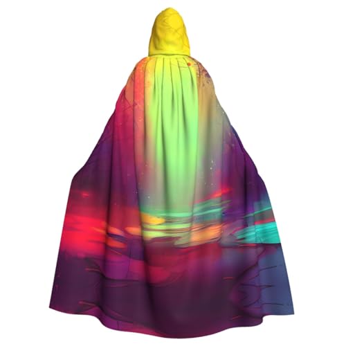 ERSDWRE Dream Colorful Robe Hooded Cloak Halloween Medieval Cloak Wizard Cloak Black Cape Adult Witch Costume von ERSDWRE