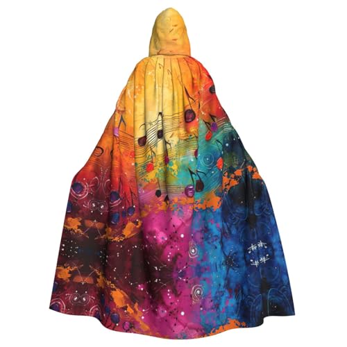 ERSDWRE Farbenfroher Halloween-Kapuzenumhang mit Musiknoten für Männer und Frauen, Kapuzenumhang für Mittelalter-Umhang, Kostüme, Cosplay ERSDWRE Farbenfroher Halloween-Kapuzenumhang mit Musiknoten für Männer und Frauen, Kapuzenumhang für Mittelalter-Umhang, Kostüme, Cosplay von ERSDWRE