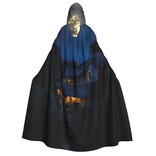 ERSDWRE Full Moon In Night Unisex Kapuzenumhang Umhang für Halloween Cosplay Kostüme Robe Karneval Hexe Vampir von ERSDWRE